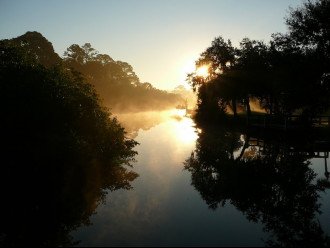 A misty dawn over our creek