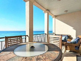 2nd Floor outdoor dining space with stellar views of the Gulf of Mexico