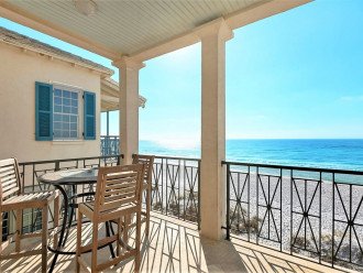 2nd Floor outdoor dining space with stellar views of the Gulf of Mexico