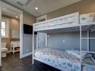 Second Floor Bunk Room with 2 Sets of Twin over Twin Bunks and Private Bathroom