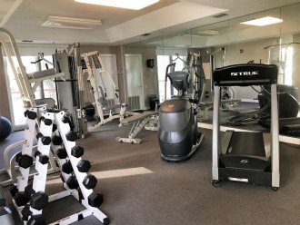 Free Air Conditioned Workout Room is Well-Equipped and offers views of the Beach