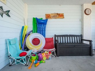 Plenty of Beach and Pool Toys! More in the bench!