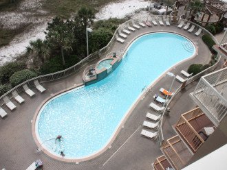 View of one pool from balcony
