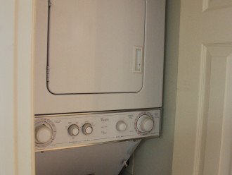 in unit washer and dryer with laundry supplies
