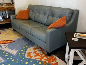 Leather sleeper sofa in Den/Kitchenette