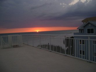Sunset on roof top patio