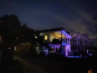 House at night.