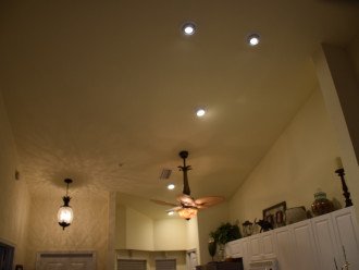 Vaulted ceiling and flood lights...