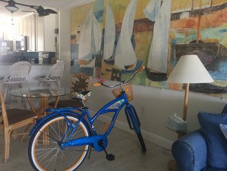A parrot head Paradise with Margaritaville bike, a gift from Jimmy himself!
