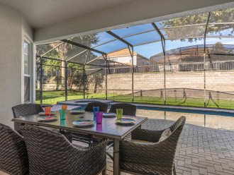 Enjoy a casual bite outside. The Lanai keeps bugs out of your merry-making!
