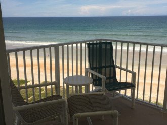 Oceanfront Balcony with seating for 4-5