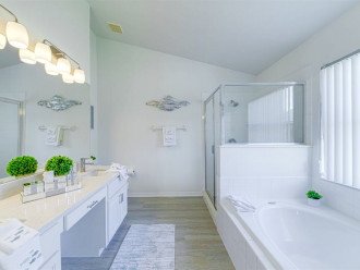 Large bath tub and walk in shower