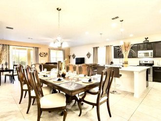 A more formal dining space showing full open plan living space