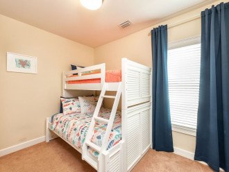 Upstairs Guestroom, with TV, shares hall bath