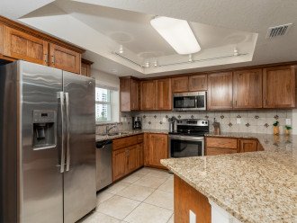 Granite counters and stainless steel appliances
