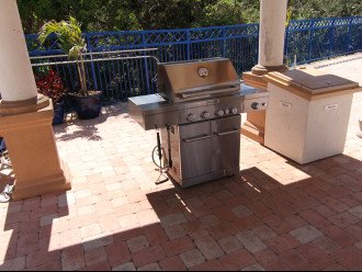 Grill out! This new stainless steel grill is available to use by the pool.