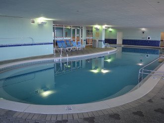 One of the two indoor pools
