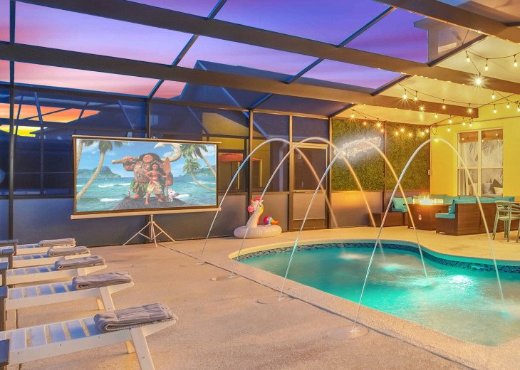 WOW Pool with JAW DROPPING Fancy, Fun Fountain Jets with LED lighting!