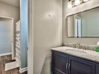 Jack and Jill bathroom with walk-in shower