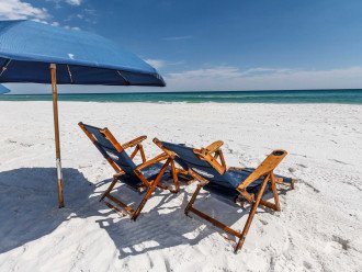 Beach Service Includes - 2 Large Lounge Chairs & Large Umbrella setup for you