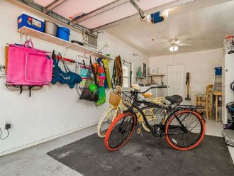 Garage with Beach Equipment and Bikes