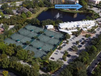Aerial View of Pelican Bay Community Center with Fitness Facility and Tennis