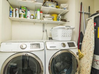 Private Laundry Room In Unit with FULL SIZE Washer/Dryer, Iron & Ironing Board