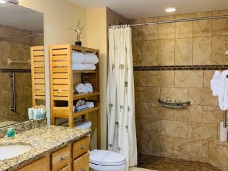 Remodeled bathrooms, no tub to step over!
