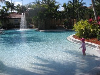 FAMILY POOL AREA features zero entry, waterfall and hot tub