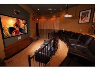 Movie theater in clubhouse.