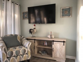 Living room chair and Large Smart TV