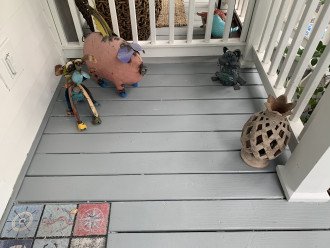 Friends hanging on front porch