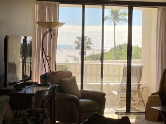 View of the beach from the living room