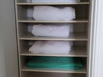 Master Bath closet -towels, hand towels, wash cloths & bath rugs provided