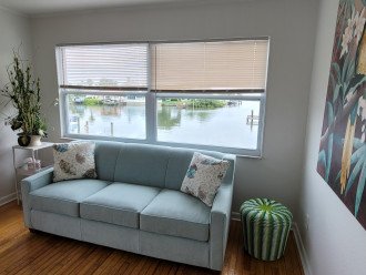 Second brand new queen size gel memory foam sleeper couch-water views