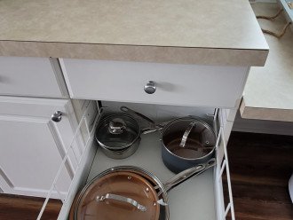 Example of how you will find pots and pans provided