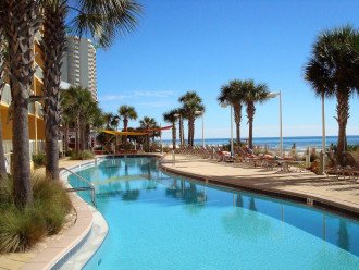Calypso Resort has 2 Olympic-length beachside pools