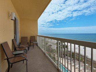Several seats & lounge chair for taking in the Gulf breeze & beautiful sunsets