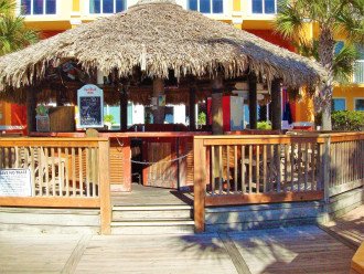 Calypso Resort has a Tiki Bar that sit between the beachside pools, just at the beach access entrance
