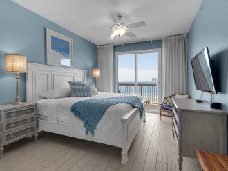 Master bedroom w/ king size bed, private balcony access & endless Gulf views