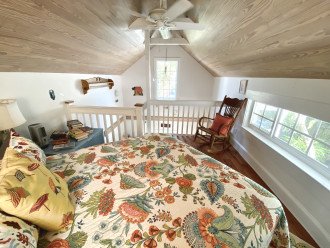 second level bedroom in cottage