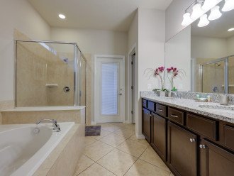 First floor master suite with walk in bathroom