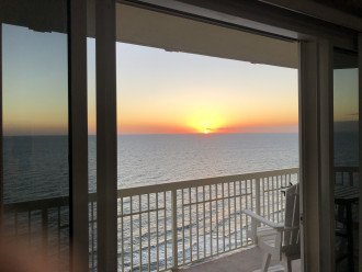 Sunset out Double Balcony Doors