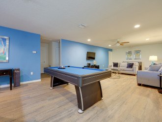 Family room with Pool table, foosball table