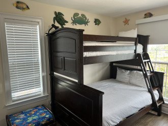 Under the Sea bunkroom, Two sets of bunkbeds, Twin on top, full on bottom,
