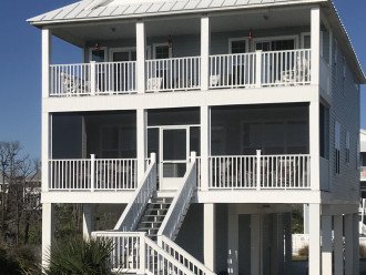 A Tropical Breeze - Gulf side screen porch, upper deck, new light blue exterior