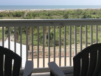 View from Deck overlooking pool and beach