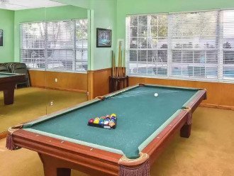 pool table room with library