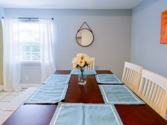 Dining table is in a separate dining room - seats 8