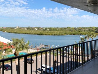 View from balcony and covered patio, inter-coastal waters and boat bocks